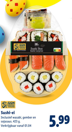 klik op dit plaatje voor een vergroting en voor vergelijkbare aanbiedingen gerelateerd aan
certified farming chef select sushi box easter surprise ei wasabi gember sojasaus 5.99 certified farming chef select sushi box easter surprise ei wasabi gember sojasaus 5.99