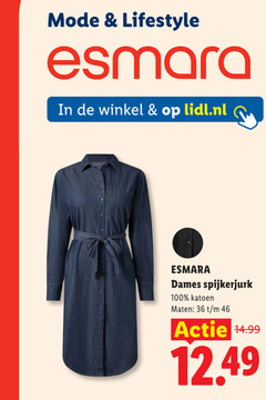  36 46 100 mode lifestyle esmara lidl.nl dames spijkerjurk katoen maten 