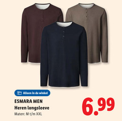  esmara men heren longsleeve maten xxl 