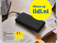  3 tronic powerbank 10.000 gelijktijdig opladen apparaten poorten 2x usb 1x ob lidl.nl 
