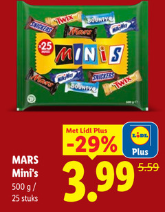  25 500 snickers mars stuks twix bounty minis 3.99 