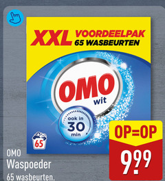  omo wasmiddel 30 65 xxl wasbeurten waspoeder min wit 