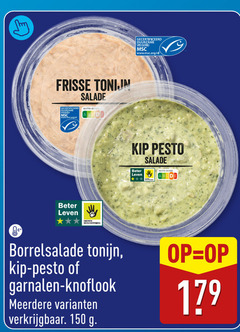  150 frisse tonijn salade duurzame visserij www.msc.org nutri beter leven dieren bescherming borrelsalade kip pesto garnalen knoflook meerdere gecertificeerd nl score 