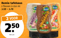  remia snacksaus 2 250 tafelsaus flessen ml liter plant based knoflook pindasaus lang 