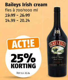  baileys likeur 25 irish cream fles 700 1000 ml liter v.a. original 