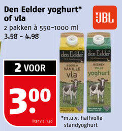  den eelder yoghurt vla 2 300 pakken ml wills vanille liter v.a. m.u.v halfvolle 