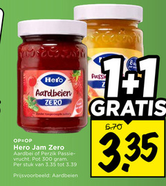  hero jam 300 aardbeien zero toegevoegde aardbei perzik passie vrucht pot stuk 1.1 