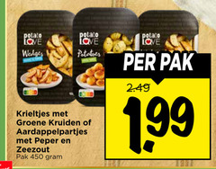  krieltjes 450 potato love wedges potatoes groene kruiden aardappelpartjes peper zeezout pak 