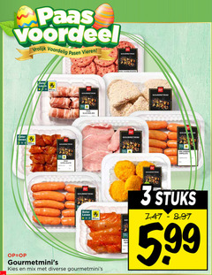  gourmetminis 3 paas voordeel vrolijk pasen leven bescherming mini slavinkjes hamburgers beter go mix min ge varken chipolata stuks 5.99 