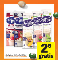  optimel drinkyoghurt 1 2 31 46 100 200 260 vernieuwd vezel protein framboos aardbei mango passievrucht limoen rijk vezels suiker pak vet ml kool liter varieeren combineren 