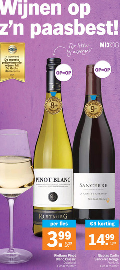  rode wijn witte 3 11 wijnen paasbest jaar rij prijswinnende hamersma tip nix18 8 pinot blanc this outstanding expression cool climate floral fruity with smooth finish r sancerre la cote nicolas carlin fles 3.99 classic duitsland liter rouge frankrijk 