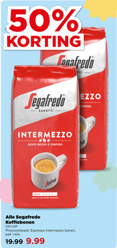  segafredo koffiebonen 1 50 zanetti intermezzo gusto fredo caffee gram whole bean hole espresso bonen pak kilo 