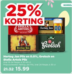  grolsch hertog jan krat bier 24 25 30 stella artois belgium pils 0.0 borrel 