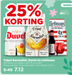  karmeliet duvel liefmans speciaalbieren 4 16 18 25 33 250 tripel belgisch speciaalbier biere belge borrel jaar alcohol nix18 fruitesse 4x ml brewed to verfijnd fris fraiche blikjes 25-33 
