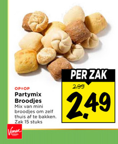  broodjes 15 partymix mix mini thuis bakken zak stuks 