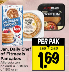  160 6x american pancakes naturel jan daily all protein chef soorten pakken stuks pak 