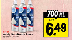  slagroom 700 cream gesuikerde room spuitbus ml 