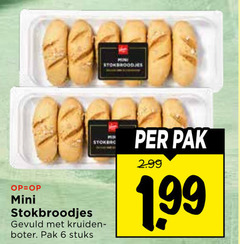  broodjes 6 stokbroodjes mini stoker gevuld kruiden boter pak stuks 