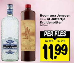  juttertje boomsma jenever kruidenbitter 1 700 jonge graanjenever wit liter ml fles 