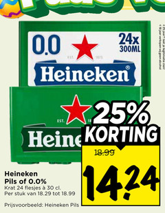  heineken 0.0 krat bier 18 24 25 30 300ml reine pils stuk jaar 