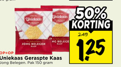  uniekaas geraspte kaas 50 150 belegen jong rasp pak 