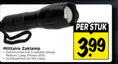  5 100 militaire zaklamp zoomfunctie standen hoog medium laag flitsen sos meter stuk 