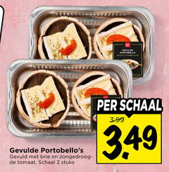  2 gevulde portobello gevuld brie tomaat schaal stuks 3.99 