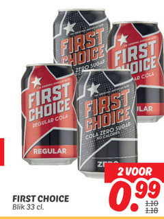  first choice cola 2 33 original american taste regular blik zero sugar voice calories 