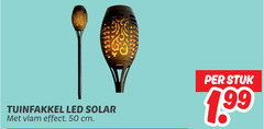  50 tuinfakkel led solar vlam effect cm stuk 1 99 