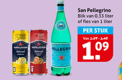  san pellegrino mineraalwater 1 100 natural naturali pellegrin term 330ml b blik liter fles stuk 10 