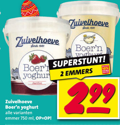  zuivelhoeve vruchtenyoghurt 2 10 750 boer yoghurt aardbei emmer ml emmers 