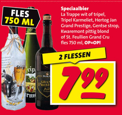  la trappe karmeliet hertog jan speciaalbieren 2 750 fles ml strop speciaalbier trappen wit tripel grand prestige gentse pittig blond st. cru flessen 