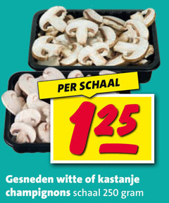  champignons kastanjechampignons 250 schaal gesneden witte kastanje 