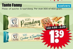  tante fanny vers deeg pizzadeeg 2 300 400 pizza quiche taartdeeg stuk rond 