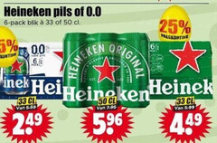  heineken 0.0 blikjes bier 6 25 33 50 pils pack blik original hei 5.99 