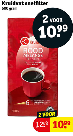  kruidvat huismerk koffie 2 6 500 snelfilter kruid 10 99 rood melange dessert snelfiltermaling mcafee moulu arabica robusta 