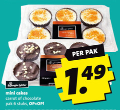  cakejes 6 bijzonder mini cakes carrot chocolate pak stuks chocolade 