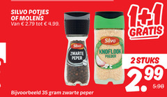  1 2 35 silvo potjes molens zwarte peper knoflook poeder stuks 99 