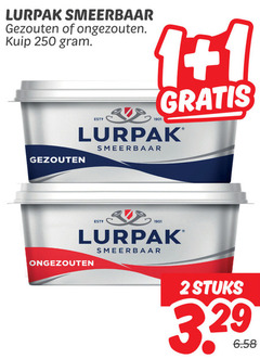  lurpak roomboter 1 2 250 1901 smeerbaar gezouten ongezouten kuip stuks 