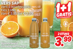  vruchtensap 1 2 vers sap fles liter 3.99 sinaasappel mango stuks 