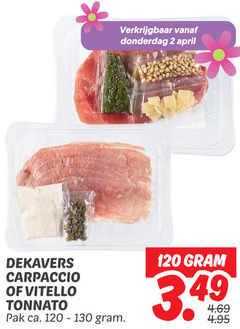  carpaccio 2 120 dekavers vitello tonnato pak ca. 