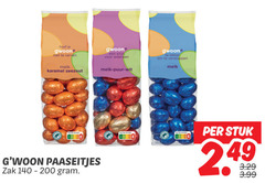  gwoon paaseitjes 140 200 verven melk karamel zeezout eitje puur wit zak stuk 3.99 