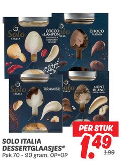  solo italia coconut raspberry dessert choco passion tiramisu chestnut dessertglaasjes pak mont blanc stuk 