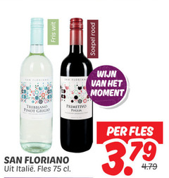 witte wijn rode fris wit soepel rood san floriano fles trebbiano pinot grigio florian primitivo puglia moment 