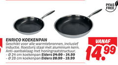  24 28 free enrico koekenpan warmtebronnen inductie roestvrij staal aluminium kern anti aanbaklaag honingraatstructuur cm elders 