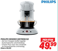  philips koffiepadmachine 2 10 sense senseo kopjes koffie automatische uitschakeling crema fluweelzachte elders stuk 