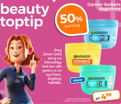  50 beauty garnier sorbets pleister fresh plump hydrating sorbet cream licht vochtige huid opname vitamin bright frissere hydratatie matte ml 