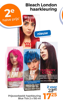  2 150 2e halve bleach london haarkleuring vive red da big pink peroxide ammonia semi permanent hair dye ml oz blue cherry brighter dark high professional incredible shine one 