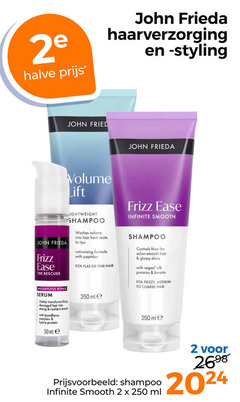 klik op dit plaatje voor een vergroting en voor vergelijkbare aanbiedingen gerelateerd aan
2 250 2e halve john frieda haarverzorging styling fried frizz weightless repair serum damaged hair strong with complex lupine protein 50ml volume lift infinite smooth lightweight shampoo from roots to tips volumising formula for flat fine ml controls salon glossy shine silk proteins medium coarse 2 250 2e halve john frieda haarverzorging styling fried frizz weightless repair serum damaged hair strong with complex lupine protein 50ml volume lift infinite smooth lightweight shampoo from roots to tips volumising formula for flat fine ml controls salon glossy shine silk proteins medium coarse