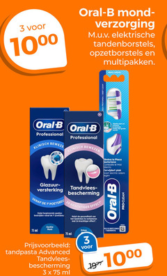  oral-b tandpasta tandenborstel 1 3 1000 oral b mondreinigingsproducten verzorging elektrische tandenborstels opzetborstels deep clean multipakken professional klinisch bewezen la mal verwijdert adem versterking tandvlees bescherming 2x krachtiger effect gaatjes bestrijden poetsbewegingen zachte munt ml advanced gezondheid verbeteren frisse pro 